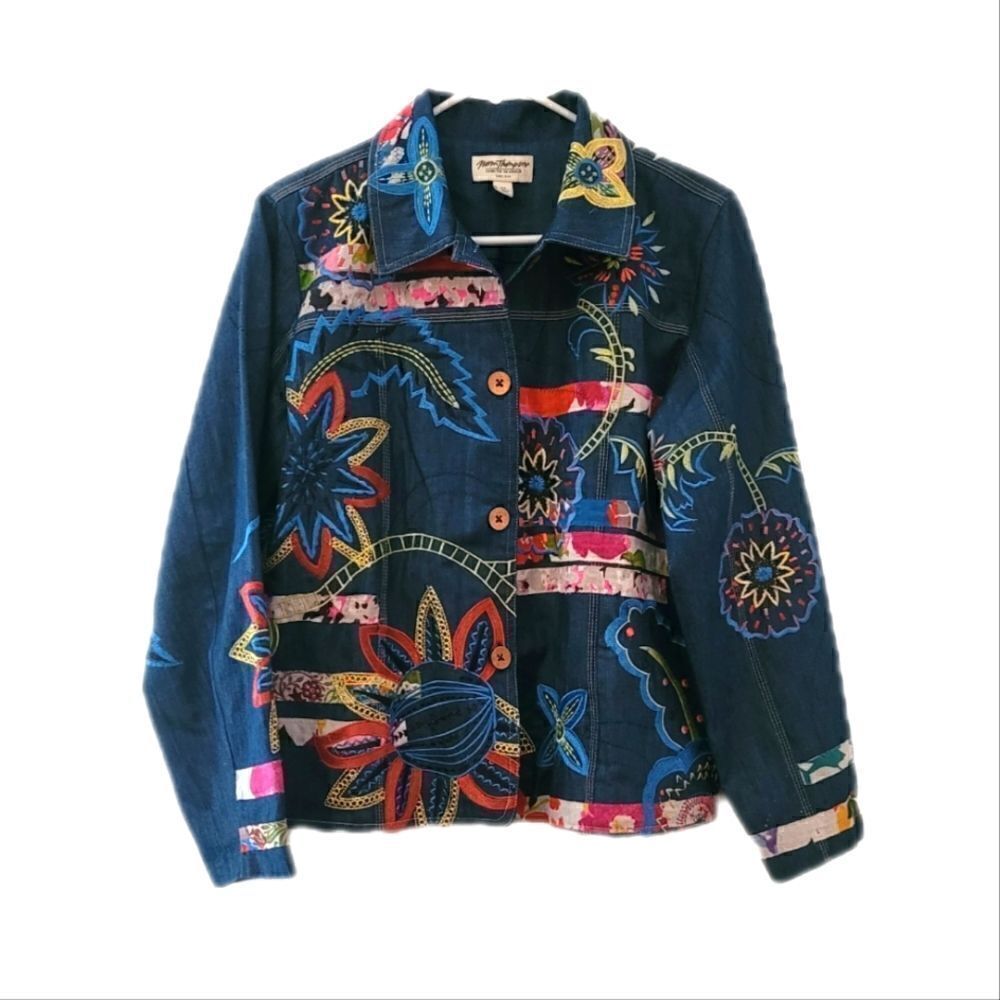Norm Thompson light embroidered jacket